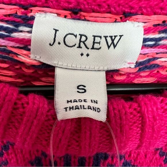 J Crew New Women Cotton Allover Fair Isle Crewneck Pullover Sweater NWT - Picture 5 of 14